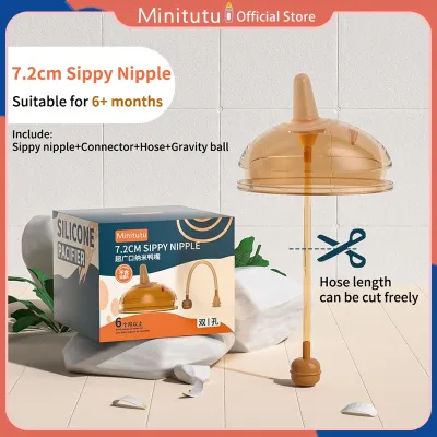 Minitutu 7.2 Botol Susu Silikon Lembut Mulut Lebar 240ML Anti Perut Kembung Bebas BPA