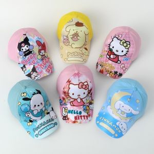 Sanrio Kids Baseball Cap Kuromi  Hellokitty Girls Anime Cartoon Printed Childrens Fashion Baseball Hat Sun Hat