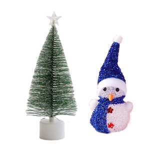 LED Colorful Light Christmas Tree Snowman in Random Color for Festival Decoration and Holiday Ambiances