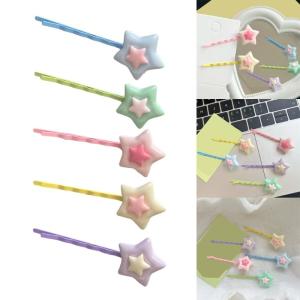 Cream Feeling Hair Clip for Hot Girls Hair Styling Double Layer Star Shape Barrettes Hair Barrettes for Teens Girls