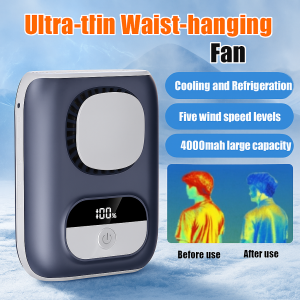 Portable Ultra-Thin Waist-Mounted Fan Long Battery Life Type-C Charging High-Speed Waist Clip Fan For Outdoor Work
