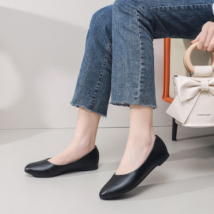 Elegant Square Toe Flat Ballet Flats for Women - New Comfort Slip-On Shoes in Black/White