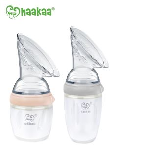 Cốc hứng sữa Gen.3 Haakaa. Chất liệu silicone cao cấp an toàn. Không chứa BPA PVC và phthalate. Dung tích 160ml/250ml Màu hồng đào và xám