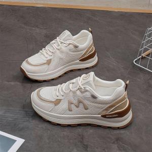 (  Ready to ship) ระบายอากาศได้ดีแฟชั่นรองเท้าผ้าใบผู้หญิง ลายอักษร กันลื่นลดแรงกระแทก รองเท้าผ้าใบลำลอง ไซส์ 36-42