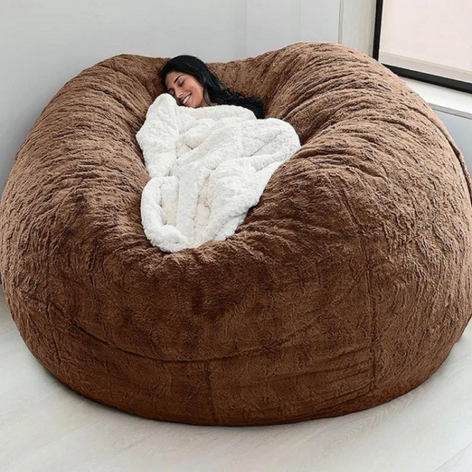 Fur bean bag online chair bed