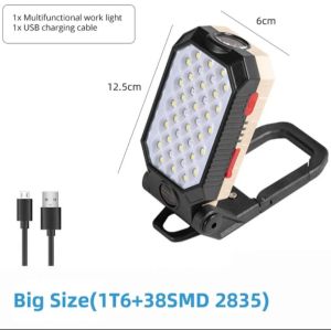 Lampu Senter Emergency Camping Tahan Lama LED COB Super Terang / Worklamp Lampu Kerja Magnetik USB Rechargeable