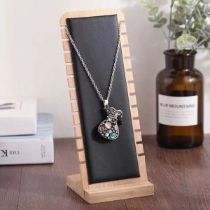 Wooden jewelry pendant rack Bamboo high-end display rack storage
