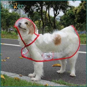 Teekerpet Áo mưa cho chó ngẫu nhiên không thấm nước mới trong suốt PVC thời trang Poncho trang phục cho chó lớn và trung bình nhỏ áo mưa