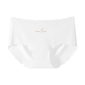 กางเกงชั้นในสำหรับผู้หญิงเอวกลางผ้าไหมน้ำแข็งไร้รอยต่อ L-XLThin ระบายอากาศได้สีทึบเรียบง่ายชุดชั้นในสามเหลี่ยมเด็กผู้หญิง