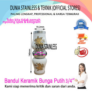 Bandul Bunga Keramik Putih 3/4"
