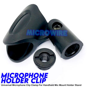 MW Universal Microphone Clip Clamp for Handheld Mic – Mount Holder Stand Accessory