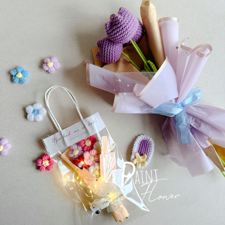 Crochet Mini flower bouquet gift for boyfriend gift for girlfriend for