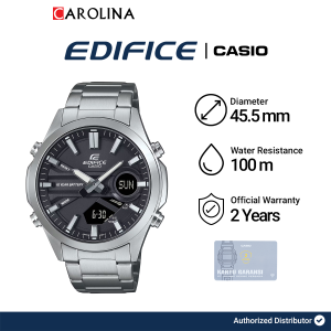 Jam Tangan Pria Casio Edifice EFV-C120D-1A Black Dial Stainless Steel Strap