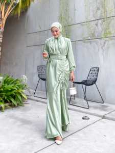 Venya Gamis Kondangan Satin Fendisilk Mewah Maxi Serut Premium Dress Muslim