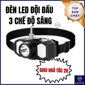 ĐÈN LED ĐỘI ĐẦU 3 CHẾ ĐỘ SÁNG XPE đèn pin đeo đầu siêu sáng chống nước du lịch dã ngoại thám hiểm trekking LOTA SHOP