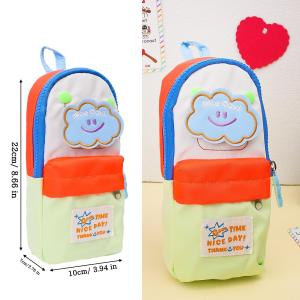 Cartoon Standing Foldable Pencil Case Large Capacity Stationery Storage Box Creative Student Desk Organizer Pen Bag