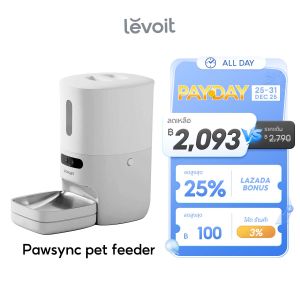 Levoit Pawsync Smart pet feeder 3.6L เครื่องให้อาหารสัตว์เลี้ยงอัตโนมัติ ฉลาด APP สามารถเรียกสัตว์เลี้ยงได้