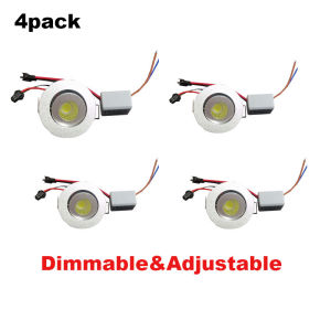 4 cái Đèn LED Spotlight Mini downlight COB 3 Wát có thể điều chỉnh Led tại chỗ 220V trong nhà Spotlight cho tủ Trần Showcase Loft trang trí