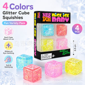 Nee Doh Four-pack of colorful small blocks   Stress-relief toy made of maltose material