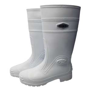 Hawk Mens Heavy-Duty High-Cut waterproof non-slip white Color durable rain boots (White)