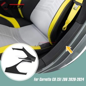 mv1 2PCS Carbon Fiber Car Inner Door Threshold Upper Pillar Panel Cover Trim For Corvette C8 Stingray Coupe Z51 Z06 2020-2024 Q6P7Z