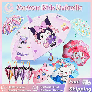 Kids All-Weather Umbrella Large Sun & Rain Protection with Long Handle Cartoon Sunscreen Umbrella
