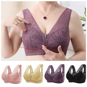 FPASDFC Big Cup Middle Aged Elderly Bra Shockproof Anti-sagging Large Size Bra Lingerie Close-fitting Wireless Bra Women