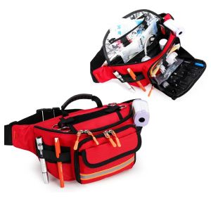 Moon Lovely Trauma Backpack First Aid Kit Bag Breathable Carry Bag for Trekking Sports Red