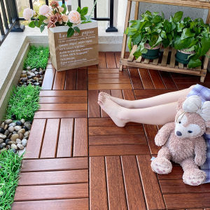 5Packs Wood Indoor Flooring Interlocking Deck Tiles Patio Flooring Outdoor Waterproof UV Protected All Weather Tile for Composite Decking Dance Floor for Outdoor Party Balcony Tile Decals - Lazada