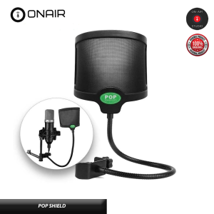 ONAIR Pop Shield with Adjustable Mount and 360° Flexible Metal Gooseneck Holder (7 inches U-Shape)