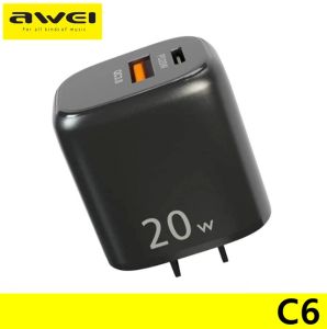 Awei C6 PD20W Dual Port Fast Charge Small and Portable Adapter Charger