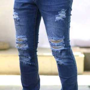 Celana Jeans Ripped Style (Biru/Blue) Denim [Celana Panjang]