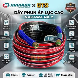 Dây phun áp lực cao NAKAWA NK-Y 1200kg/cm2 Rửa xe vệ sinh sân vườn Chống gập cút xoay đồng Dây 3 lớp