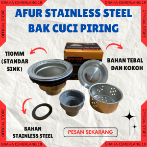 AFUR STAINLESS STEEL SINK / SARINGAN BAK CUCI PIRING / SARINGAN PEMBUANGAN WASTAFEL