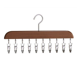 10 Clips Wood Clouth Hanger Non Slip Drying Rack Garment Organizer Space Saving Storage Penyangkut Pelbagai