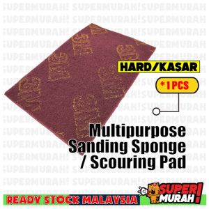 3M Multipurpose Sanding Sponge Scoring pad Soft n Hard 7447 Nylon Silk Pad Penyental Sutera Nilon
