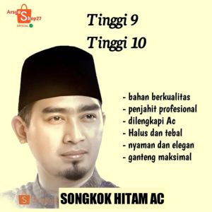 songkok hitam polos songkok nasional hitam peci tinggi 9 -10 cm premium Langsung Dari Produsen