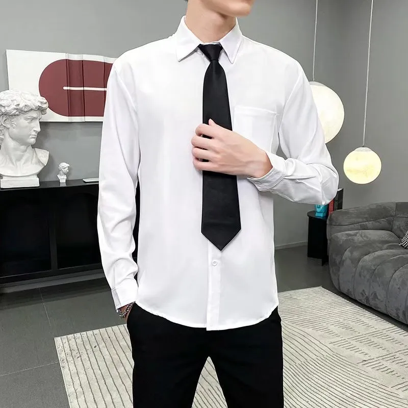 Long sleeve polo with necktie best sale