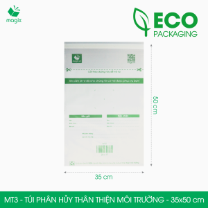 MT3 - 50x35 cm - 25 túi đóng hàng niêm phong phân hủy thân thiện môi trường túi gói hàng