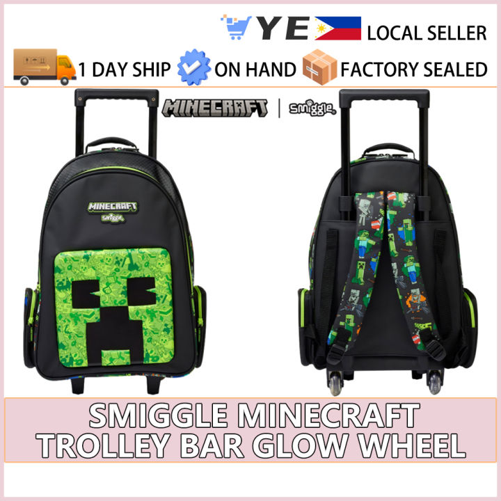 Smiggle Minecraft Trolley Backpack With Light Up Wheels Lazada PH