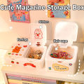 Cute Press Storage Box Student Desktop Makeup Storage Box Multi-functional Student Stationery Storage Organizer Cosmetics Shelf. 