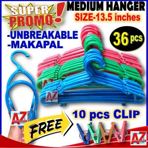 UNBREAKABLE Hanger -36 PCS +FREE 10pcs Sipit- Hanger Medium Size: 13.5 Inches