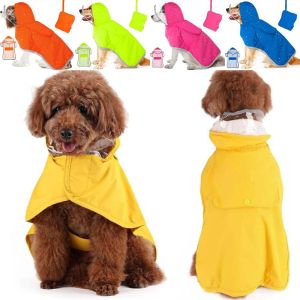 OUTOPEN Chống thấm nước Áo mưa có mũ trùm đầu cho chó Khả năng hiển thị cao Dải phản quang Áo mưa cho chó Thoáng khí Có thể điều chỉnh Quần áo phát sáng cho thú cưng Chó con