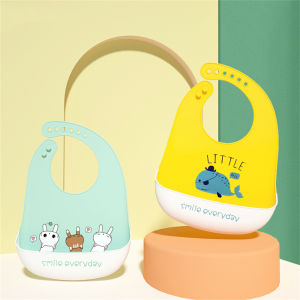 GUOYIHUA กันน้ำผ้ากันเปื้อนเด็กทารกข้าวเด็กรับประทานอาหารผ้ากันเปื้อนน้ำลายผ้าซับน้ำลายเด็กซิลิโคนเลียนแบบสามมิติ ทำความสะอาดง่ายและทนต่อสิ่งสกปรก