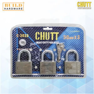 CHUTT 50mm Stainless Steel Heavy Duty Padlock Set Master Key ANTI-CUT C-3030 Gembok Anti Potong 套装防剪吊锁