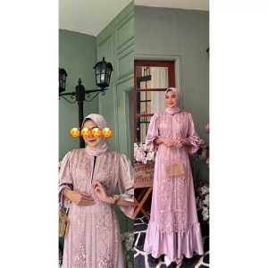 COD BEST SELLER SONIA DRESS SATIN SILK MIX BRUKAT DRESS PESTA KONDANGAN GAMIS SERAGAM BRIDESMAID MURAH TERBARU