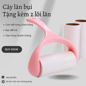 Cây lăn bụi quần áo đa năng giúp loại bỏ bụi lông động vật ra khỏi quần áo ga đệm (Tặng Kèm 2 Cuộn Lau)