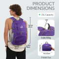 WATERFLY Hiking Foldable Daypack Backpack 25L camping backpack Ultra Lightweight Packable Waterproof Outdoor Travel Day Pack for Woman Man. 