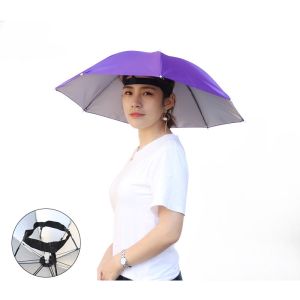 【COD】Foldable Umbrella Hat Outdoor RainProof Anti-UV Protect Head-Mounted Umbrella Portable Headwear Hat Payung Topi