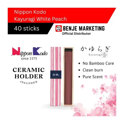 Japanese Incense Nippon Kodo Kayuragi White Peach (40 Sticks With Holder) aromatherapy / fragrance / air freshener